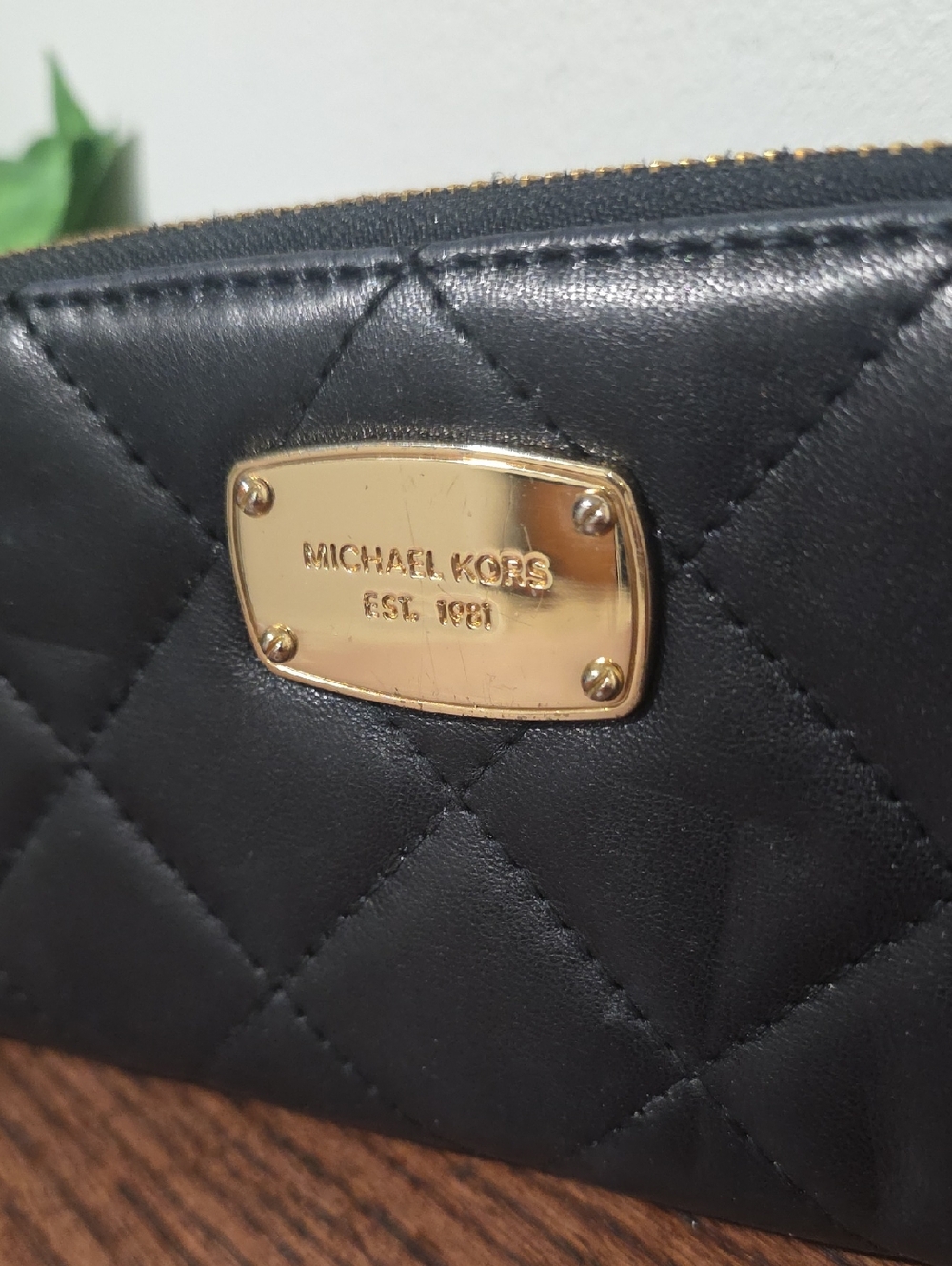 Michael Kors Black Leather Quilted Wallet - Picture 2 of 7